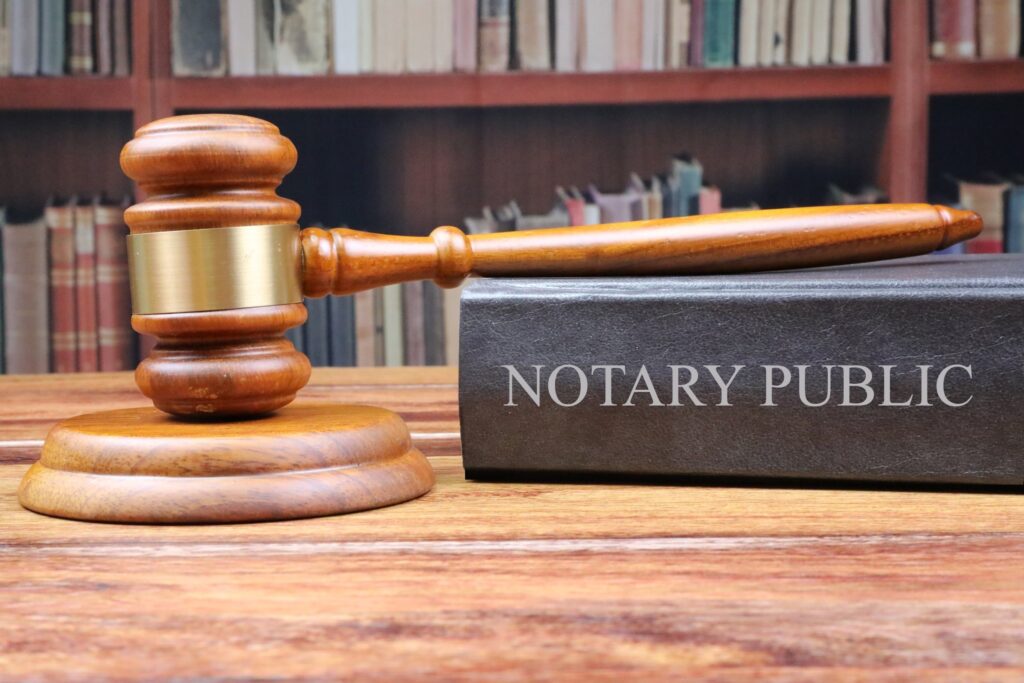 Image of notary public with gavel